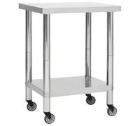 Générique Table de Travail de Cuisine avec Roues 80x30x85 cm INOX,Entreprise & Industrie,Restauration,Multicolore,8.2KG,51634