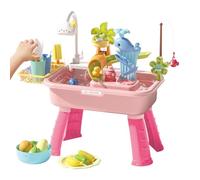 Générique Table d'eau 2 en 1, 2026 NOU Jeux d'eau, Aqua Circuit Deau avec Robinet Et De Pêche, Table D‘activités Sensorielle pour Plage Jardin Piscine, Garçons Filles 3 à 8 Ans