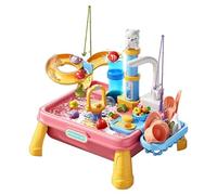 Générique Table d'eau - Pompe Intégrée pour Jeu Sensoriel Extérieur | Table d'Activités Aquatiques,pour 4-8 Ans, Jardin, Plage, Parc, Salle de Classe