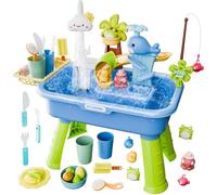 Générique Table d'eau pour - Ensemble de Jeu de pêche | Évier de Jeu 4 en 1 avec Pompe et Eau Courante | pour garçons et Filles de 4 à 8 Ans, Jeux d'extérieur, Piscine, Anniversaire, Cadeau