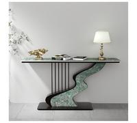 Générique Table D'entrée Moderne Et Simple avec Plateau Élégant en Pierre Frittée Base Métal Forme De Harpe, Console Idéale pour La Décoration Couloir(Black E,150cm/59in)