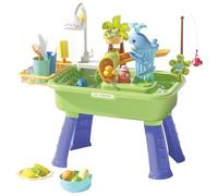 Générique Table Eau Sable,Table Sable et Eau 2 en 1 pour Enfants avec Accessoires de Jeux d'eau,Grande Table Exterieur Jouet sur La Plage Arrière-Cour de l'été pour Les Enfant 3 4 5 6 8 (A)