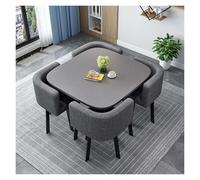 Générique Table et Chaise Encastrables Petit, Table de conférence carrée/Ronde, Basse et Chaise Ensemble, Table de NéGociation Vente Boutiques RéUnions(P,80cm/31.5in)