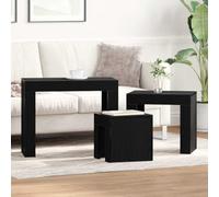 Générique Table Gigogne 3 pcs Chêne Noir 61 x 30 x 50 cm,Meubles, Tables, Tables Basses et Tables d'appoint, Tables Basses, Noir (Poids 16.1KG)