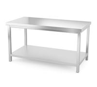 Générique Table INOX Centrale Professionnelle 160 x 60 cm - avec Étagère - Plan de Travail Cuisine