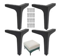 Générique Table Legs Metal, Heavy Duty Angled Base, Triangular Support Replacement, Stable Strong Design, 3.94x4.72x4.72 inches, for Furniture, Dining, Kitchen Counter, and Home Use