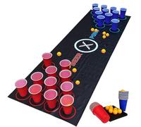Générique Table Mat 180x60cm PVC, Drinking Game Set With 24 Cups And 24 Table Tennis Balls, Fun Party Accessory For 2-12 Players, Indoor And Outdoor Mat, Durable Ánd Foldable