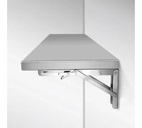 Générique Table Murale Pliante en Acier Inoxydable, Robuste, Fixation Murale, Capacité de Charge de 150 kg, 110 x 40 cm, Idéale pour Petits Espaces