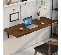 Générique Table Murale Pliante en Bois, Table De Salle À Manger De Cuisine Pliante Invisible, Bureau Mural Flottante pour Ordinateur, Tablette Mural Rabattable(Brown,50x30cm/20x12in)
