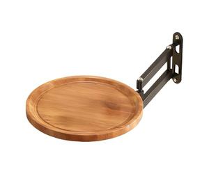 Générique Table Murale Pliante - Plateau de Chevet Rond Extensible et réglable, Table de Chevet Peu encombrante avec Bords surélevés | pour Appartement Chambre Cuisine Balcon Entrée Salon Desserts