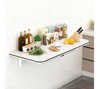 Générique Table Murale Rabattable en Bois, Étagère À Abattant pour Cuisine, Murale Pliante Fixée Au Mur, Tables De Salle À Manger, Bureau D'ordinateur(White,90x30cm/35x12in)