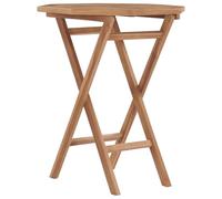 Générique Table Pliable en Bois de Teck 60x60x75 cm pour Jardin, Table d'appoint Pliante Robuste et Durable, Design Peu encombrant pour terrasse