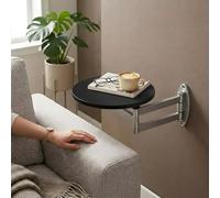 Générique Table Pliante Murale avec Bord Rond - 24-50cm Table De Lit Extensible | Gain De Place Table De Chevet, Étagère Pliante Ronde Montée Au Mur pour Petits Espaces, Chambre À Coucher