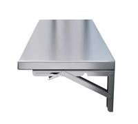 Générique Table Pliante Murale, Étagère Murale Pliante en Acier Inoxydable, Cuisine De Camion Alimentaire, Étagère De Concession Pliante for Buanderie(110x40cm)