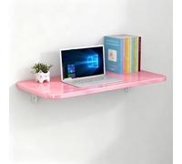 Générique Table Pliante Murale Rabattable, Bureau D'ordinateur Fixée Au Mur, Établi Tablette Murale Pliable pour Balcon Chambre Peu Encombran(Pink,40x40cm/16x16in)