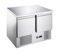 Générique Table Réfrigérée Inox 2 Portes GN 1/1 - 240L - 90 x 70 cm - +2/+8°C - Thermostat Digital
