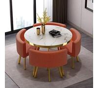 Générique Table Ronde avec 4 Chaises Rondes Simples Et Petites pour La Cuisine Le Bar à PetitdéJeuner Et La Table De ConféRence Ronde pour La Salle à Manger La Cuisine,3,90cm*73cm