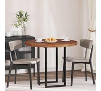 Générique Table Ronde en chêne Massif Marron Clair Ø 90 x 4 cm, Plateau réversible pour Cuisine, Salle à Manger ou Salon, Design Moderne et Rustique, Entretien Facile avec Un Chiffon Humide.