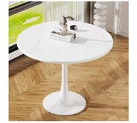 Générique Table Ronde métal Tulipe 60 cm - Design élégant et Fonctionnel, Parfait pour Petits espaces - idéal pour Salle à Manger, Salon ou café.