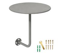 Générique Table Ronde Murale en Acier Inoxydable Robuste, 30-50cm Table Basse Ronde, Bureau Flottant, Table De Bar Ronde, Petite Table d'Appoint Flottante pour Café, Pub, Table De Chevet(Gray,40cm)