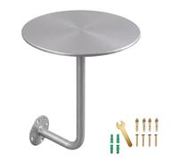 Générique Table Ronde Murale en Acier Inoxydable Robuste, 30-50cm Table Basse Ronde, Bureau Flottant, Table De Bar Ronde, Petite Table d'Appoint Flottante pour Café, Pub, Table De Chevet(Silver,35cm)
