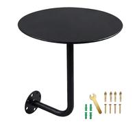 Générique Table Ronde Murale en Acier Inoxydable Robuste, 30-50cm Table Basse Ronde, Bureau Flottant, Table De Bar Ronde, Petite Table d'Appoint Flottante pour Café, Pub, Table De Chevet(Black,30cm)