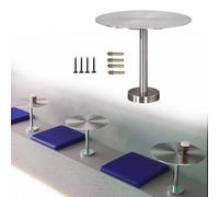 Générique Table Ronde Murale pour Café, Bureau Simple en Acier Inoxydable, Table D'appoint Compacte Et Compacte pour Bistro, Salon De Thé Au Lait, Café Facile À Installer(40cm)