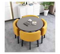 Générique Table Ronde Salle Manger, Ronde de Conférence avec 4 Chaises, Ensemble 5 Pièces for Salon, Table de Club de Salle de Réception de Bureau(027,80cm/31.5in)