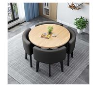 Générique Table Ronde Salle Manger, Ronde de Conférence avec 4 Chaises, Ensemble 5 Pièces for Salon, Table de Club de Salle de Réception de Bureau(H,80cm/31.5in)