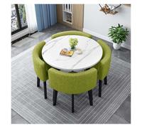 Générique Table Ronde Salle Manger, Ronde de Conférence avec 4 Chaises, Ensemble 5 Pièces for Salon, Table de Club de Salle de Réception de Bureau(E,90cm/35.4in)