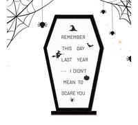 Générique Table Sign, Halloween Coffin, 8.07x4.92x1.57 inches Desk Wooden Message Board, Display Holiday Ornament for Dining Room Farmhouse Living Room Bedroom, Decoration, Wood