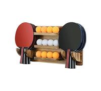 Générique Table Tennis Paddle Holder, Large Capacity Racket Storage Organizer, Compact Wall-Mounted Display Rack for 6 Paddles and 12 Balls, Space-Saving Sports Equipment Stand