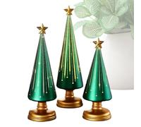 Générique Table Top Christmas Tree Decor - Table Christmas Tree | 3 Pieces Christmâs Ornament | Resin Star Trees Figurine for Indoor Winter Holiday Party Room Mantel Tables Centerpieces Decorations