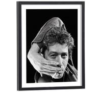 Générique Tableau Alain Bashung 30 x 40 cm avec cadre en bois noir inclus - Affiche décoration musique noir et blanc