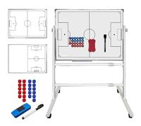 Générique Tableau Blanc Double Face avec roulettes, effaceur et marqueurs, Tableau Blanc effaçable à Sec pour l'analyse des matchs de Basketball et de Football, Tableau de stratégie Tactique pour Les