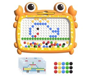 Générique Tableau d'art à Pois magnétiques - Jeux de Dessin de Crabe pour avec Stylo magnétique - Kit d'apprentissage Ouvert Jouets de développement du Cerveau de l'enfant pour Voyager, Restaurant
