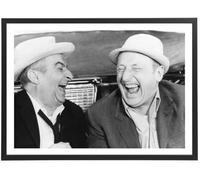 Générique Tableau De Funes Bourvil - Le Corniaud cinéma affiche 70 x 50 cm cadre inclus