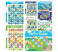 Générique Tableau De Stickers Pot | Tableau d'apprentissage du Pot 4 Pièces avec Autocollants Amusants - Outil Réutilisable de Suivi du Comportement Motivant | Bonnes Habitudes Filles