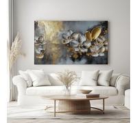 Générique Tableau Décoratif Fleurs Végétales En Relief 3D Art Mural Impression Sur Style Abstrait Toile Peintures Pour Salon Chambre Bureau Deco Murale 120 x 60 cm (L x l) Sans Cadre