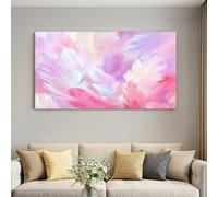 Générique Tableau Décoratif sur Toile 120 x 80 cm Abstrait Impression sur Toile, Décoration Murale Art Violet Plume Texture, pour Salon, Chambre à Coucher, Cuisine