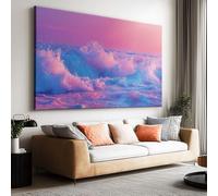 Générique Tableau Décoration avec Cadre Coucher De Soleil Et Paysages Océaniques 120x60cm Impression sur Toile Murale Moderne, Image Art Grand Format Décoratif Mural pour Salon Chambre Maison Bureau