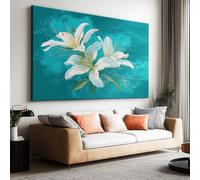 Générique Tableau Décoration avec Cadre Lys Abstrait 120x80cm Impression sur Toile Murale Moderne, Image Art Grand Format Décoratif Mural pour Salon Chambre Maison Bureau