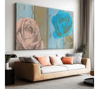 Générique Tableau Décoration avec Cadre Roses Fleurs 70x50cm Impression sur Toile Murale Moderne, Image Art Grand Format Décoratif Mural pour Salon Chambre Maison Bureau