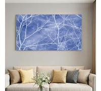 Générique Tableau Décoration Murale Abstrait Moderne, Impression Sur Toile Bleu Branches Texture 90 x 60 cm | Posters et Arts Décoratifs, pour Salon et Chambre à Coucher