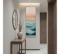 Générique Tableau Decoration Murale Avec Cadre Abstrait Océan Impression Sur Toile Peinture à l'huile Flots Affiche Peinture Decor Esthétique Eau de Mer Maison pour Salon Chambre 30x90 cm