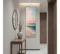 Générique Tableau Decoration Murale Avec Cadre Moderne Plage Impression Sur Toile Esthétique Océan Affiche Peinture Decor Paysage Naturel Flots Maison pour Salon Chambre 30x90 cm