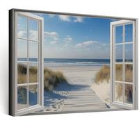 Générique Tableau Decoration Murale, Cadre Decoration Murale Bois Mer du Nord Allemagne Paysage Marin, Impression sur Toile, Grande Décoration Maison pour Couloir Salle à Manger Cuisine 70x50 cm