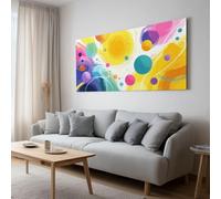 Générique Tableau Décoration Murale Fantastique - Impression sur Toile avec Châssis en Bois - Abstrait Cosmos Et Espace Planètes Géométrie pour Salon, Chambre, Bureau - Prêt à Accrocher - 140 x 70 cm