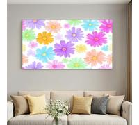 Générique Tableau décoration murale Herbes Dessiné Main Vintage120 x 80 cm | Fleurs Sauvages Papillons Peinture Image sur Toile Tableau Decoration Murale pour Salle Manger Maison Hôtes