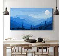 Générique Tableau Décoration Murale Paysages Naturels Montagnes Cactus 120 x 80 cm, Impression sur Toile avec Cadre en Bois Contemporain Art Mural pour Chambre à coucher, Bureau, Salon